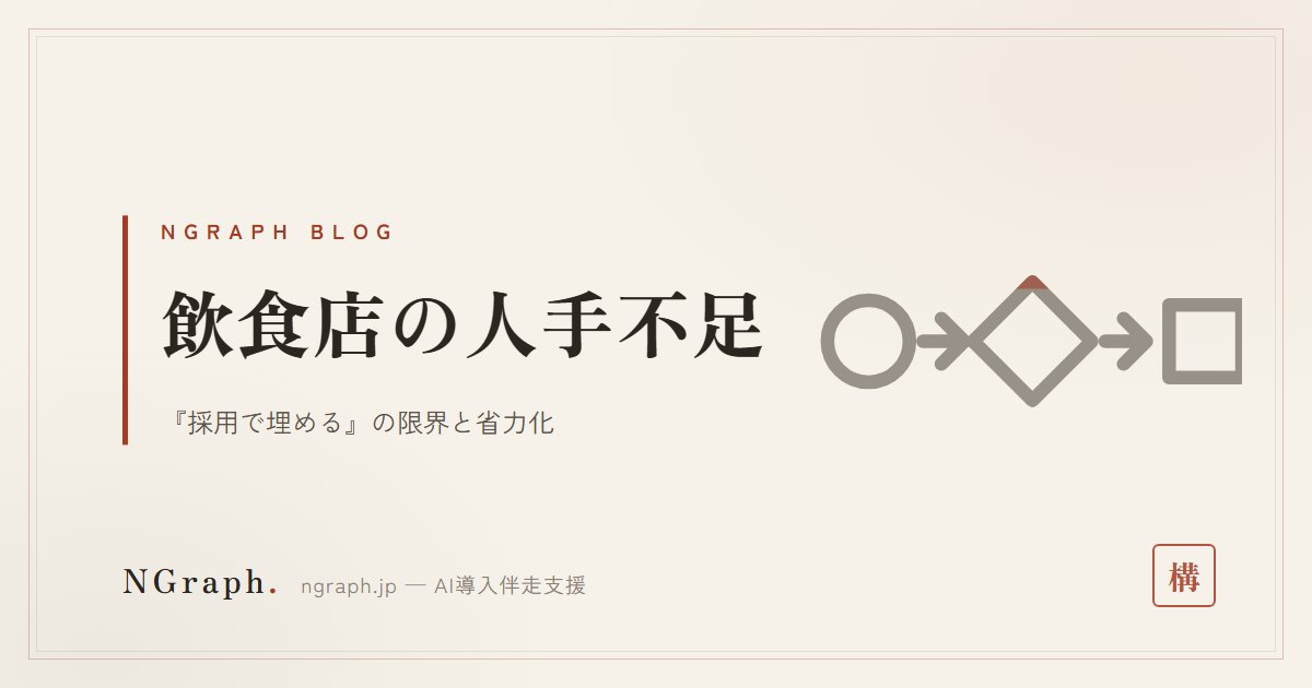 飲食店の人手不足はなぜ解消しないのか——数字で見る「採用で埋める」の限界と省力化の現在地
