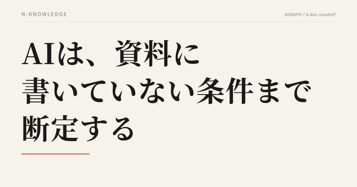 AIは、資料に書いていない条件まで断定する——社内資料を読ませる前に決める3つと、答えの確かめ方
